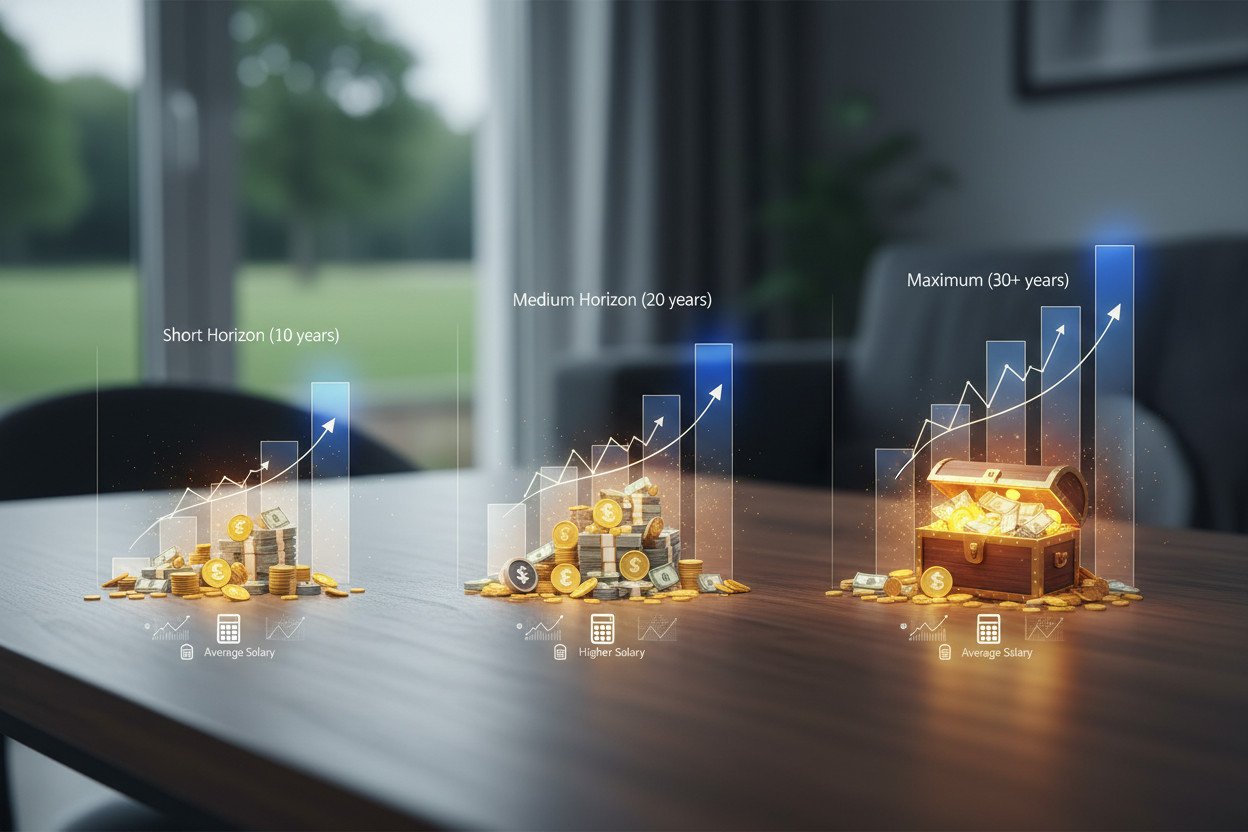 Kalkulacja zysku z PPK przy różnych zarobkach i horyzontach